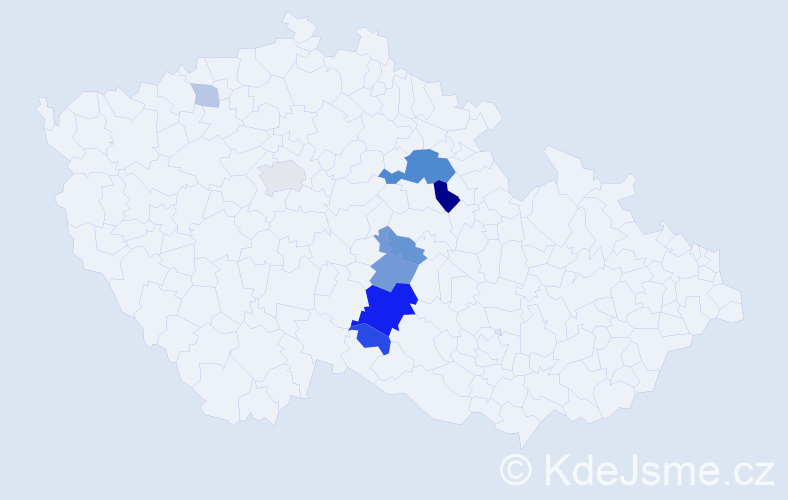 Příjmení: 'Freibauerová', počet výskytů 22 v celé ČR