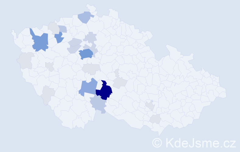 Příjmení: 'Kubísková', počet výskytů 84 v celé ČR