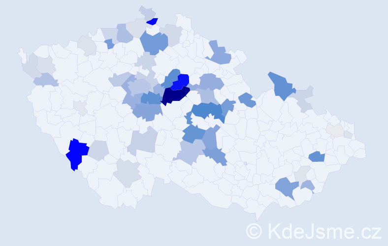 Příjmení: 'Šantrůčková', počet výskytů 188 v celé ČR
