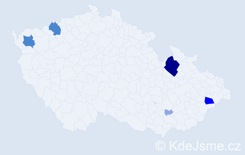 Příjmení: 'Tarackezy', počet výskytů 14 v celé ČR