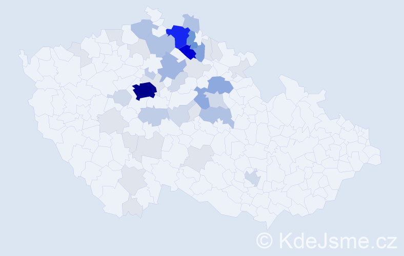 Příjmení: 'Nejedlová', počet výskytů 175 v celé ČR