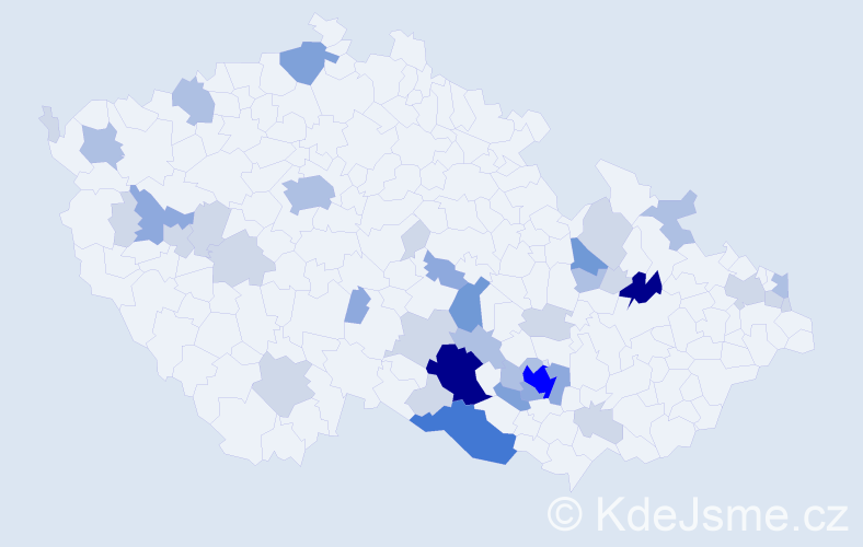 Příjmení: 'Vítámvás', počet výskytů 114 v celé ČR
