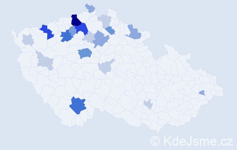 Příjmení: 'Hieke', počet výskytů 63 v celé ČR