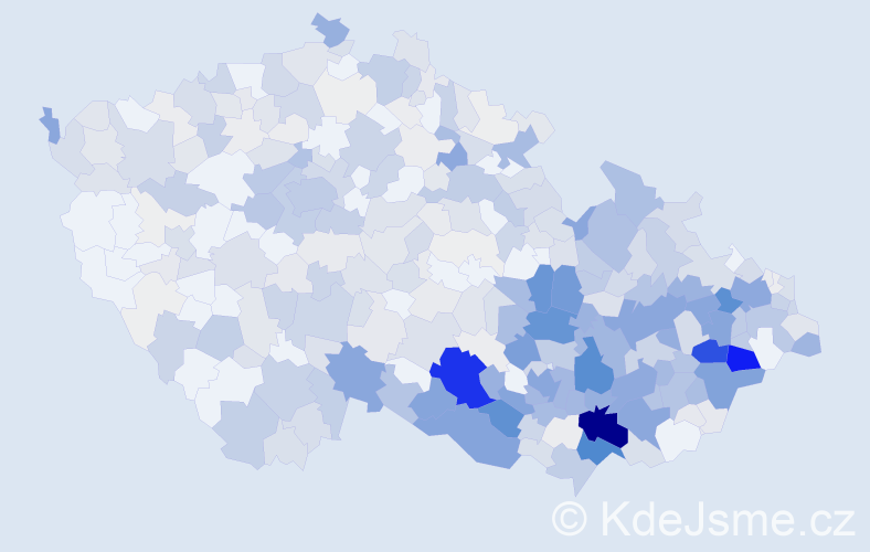 Příjmení: 'Dobešová', počet výskytů 2009 v celé ČR
