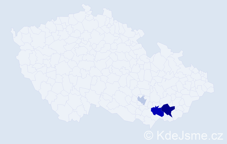 Příjmení: 'Krojzlová', počet výskytů 12 v celé ČR