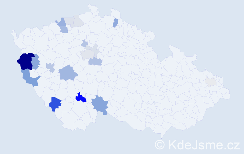 Příjmení: 'Laznová', počet výskytů 51 v celé ČR