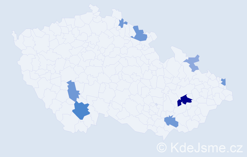 Příjmení: 'Haviernik', počet výskytů 20 v celé ČR