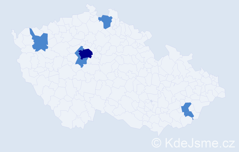 Příjmení: 'Koč', počet výskytů 8 v celé ČR