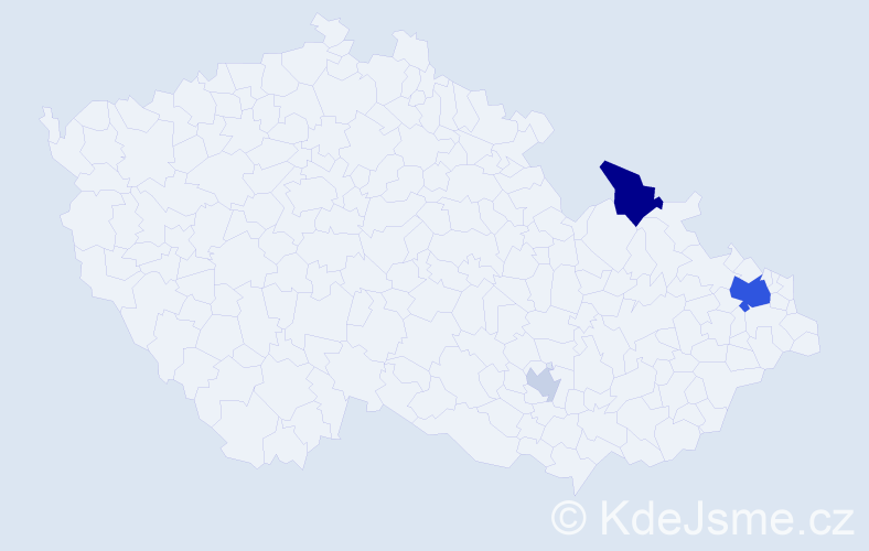 Příjmení: 'Kussior', počet výskytů 9 v celé ČR