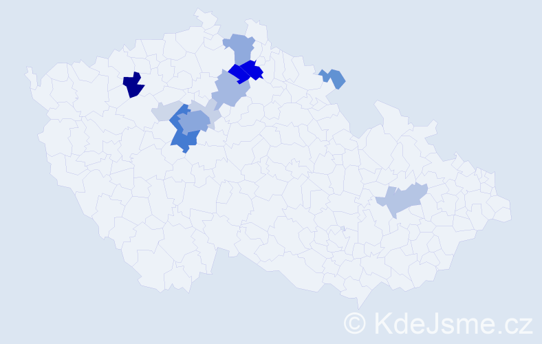 Příjmení: 'Chundela', počet výskytů 48 v celé ČR