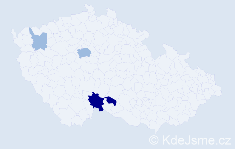 Příjmení: 'Kešnarová', počet výskytů 10 v celé ČR