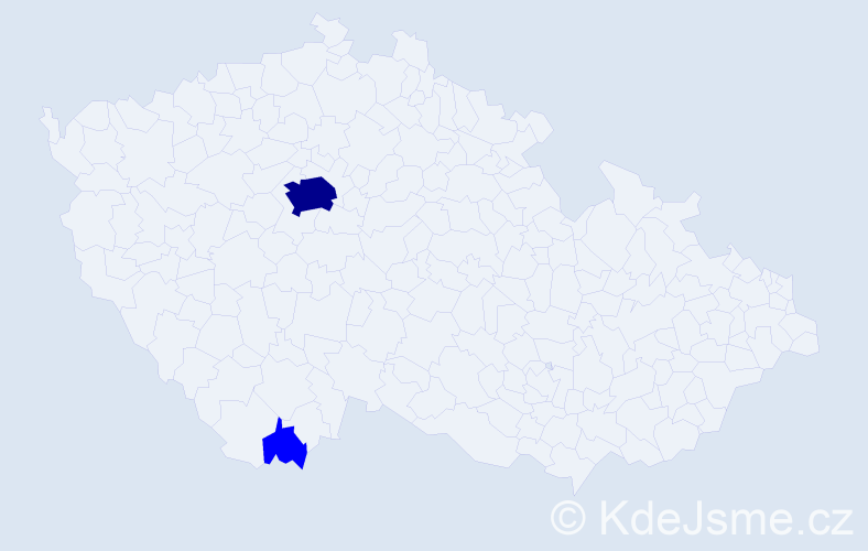 Příjmení: 'Čaldaroski', počet výskytů 3 v celé ČR