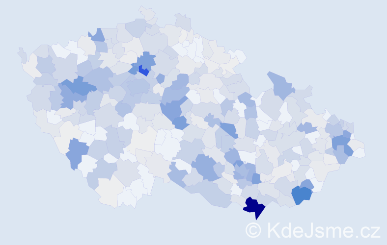 Příjmení: 'Uher', počet výskytů 2041 v celé ČR