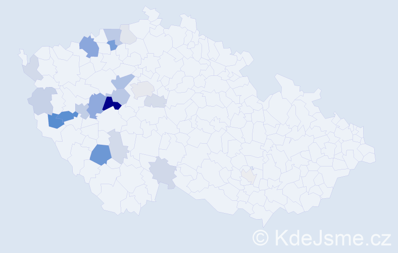 Příjmení: 'Elgr', počet výskytů 54 v celé ČR