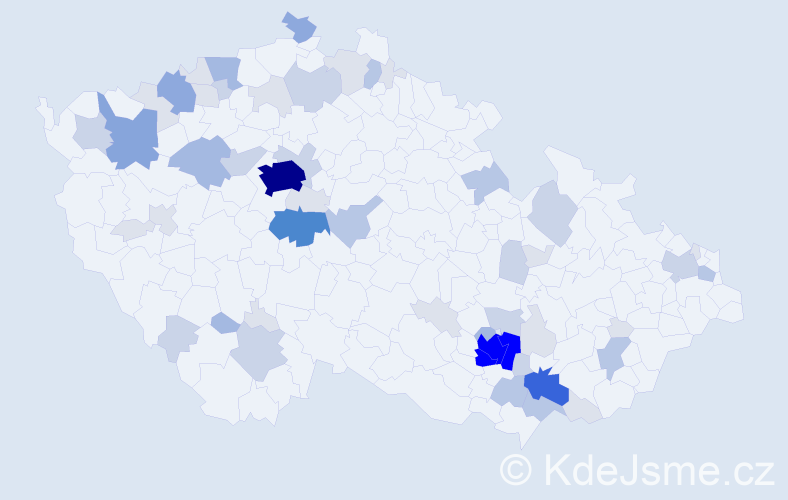 Příjmení: 'Kyselková', počet výskytů 188 v celé ČR