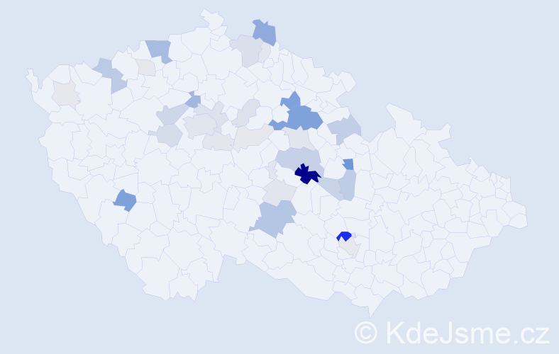 Příjmení: 'Homoláč', počet výskytů 117 v celé ČR