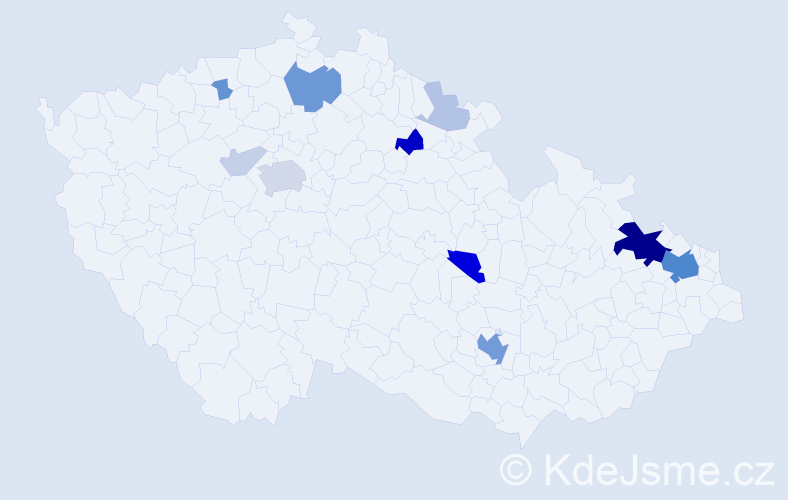 Příjmení: 'Čerbáková', počet výskytů 46 v celé ČR