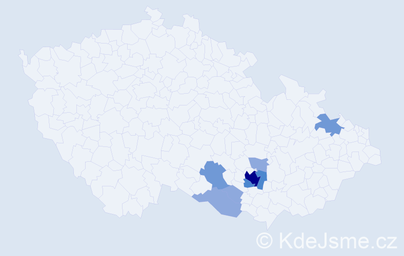 Příjmení: 'Drochytková', počet výskytů 16 v celé ČR