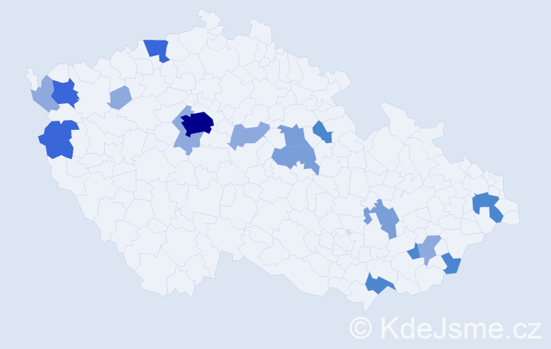 Příjmení: 'Fašková', počet výskytů 45 v celé ČR
