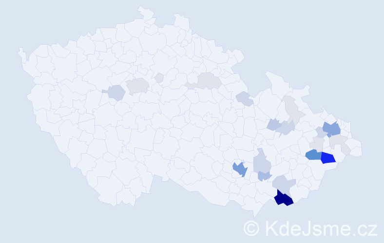 Příjmení: 'Koryčanská', počet výskytů 99 v celé ČR