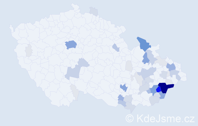 Příjmení: 'Polčák', počet výskytů 179 v celé ČR