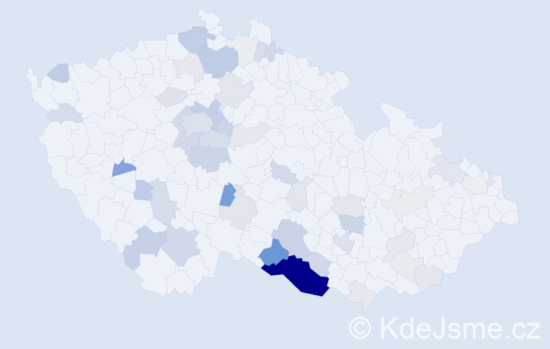 Příjmení: 'Peřinková', počet výskytů 157 v celé ČR
