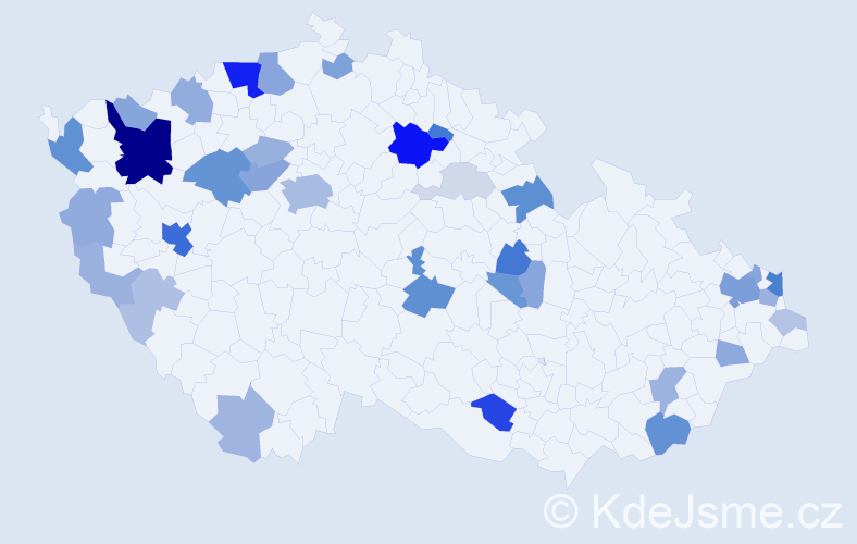 Příjmení: 'Šuleková', počet výskytů 106 v celé ČR