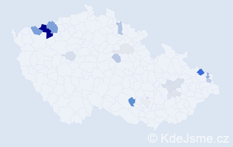 Příjmení: 'Ferčák', počet výskytů 50 v celé ČR