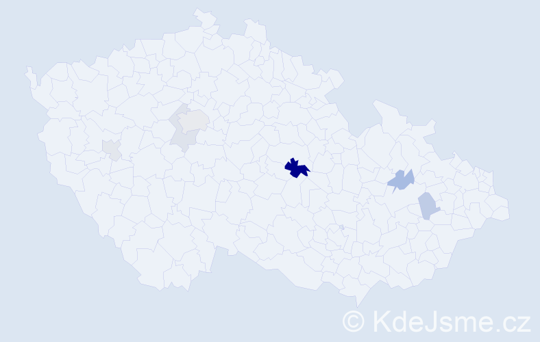 Příjmení: 'Voldanová', počet výskytů 13 v celé ČR