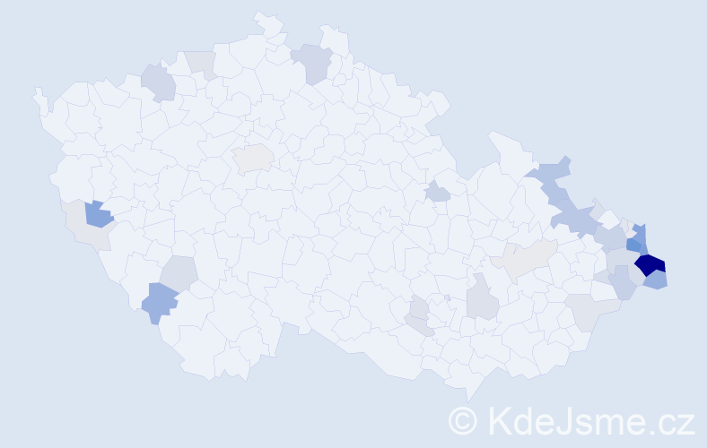 Příjmení: 'Bujok', počet výskytů 192 v celé ČR