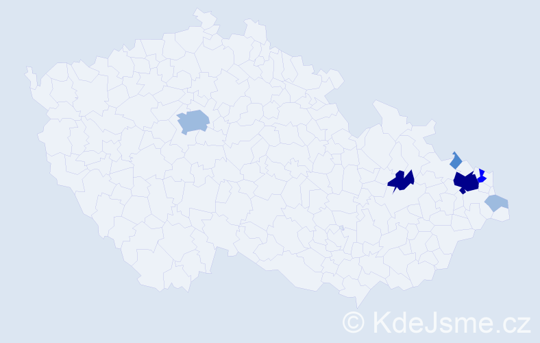 Příjmení: 'Matlaková', počet výskytů 15 v celé ČR