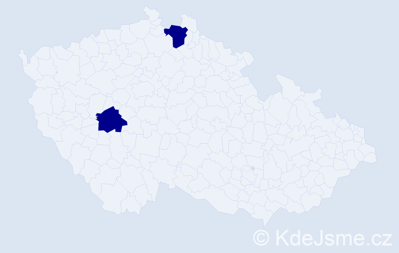 Příjmení: 'Czetner', počet výskytů 2 v celé ČR