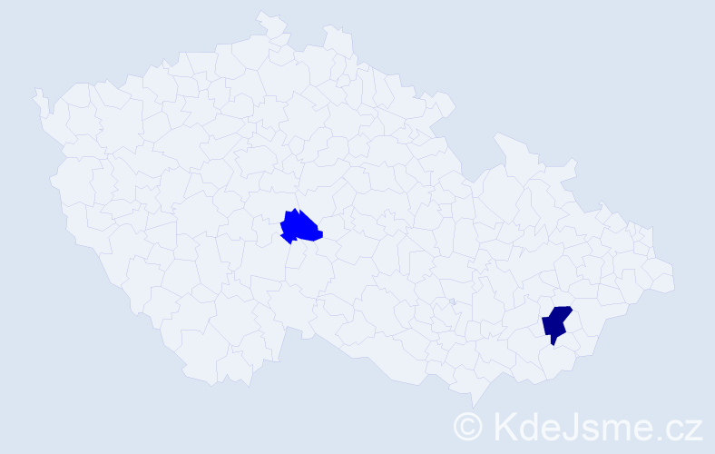 Příjmení: 'Lambrev', počet výskytů 3 v celé ČR