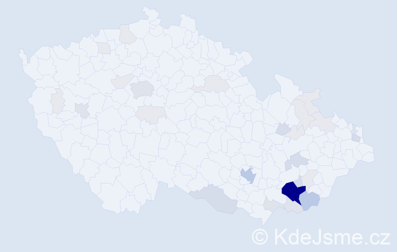 Příjmení: 'Škrášek', počet výskytů 103 v celé ČR
