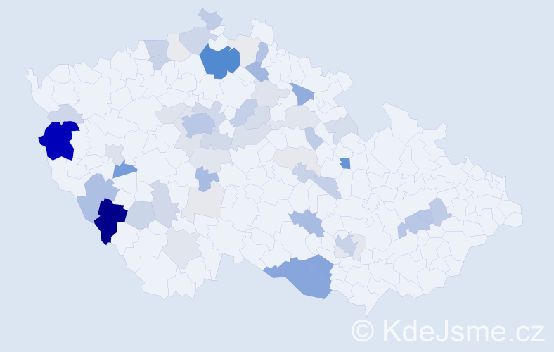 Příjmení: 'Ruda', počet výskytů 198 v celé ČR