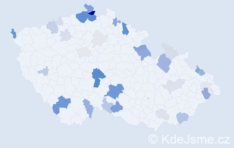 Příjmení: 'Čičáková', počet výskytů 110 v celé ČR