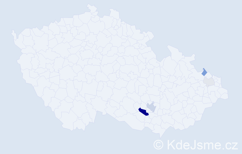 Příjmení: 'Sablová', počet výskytů 9 v celé ČR