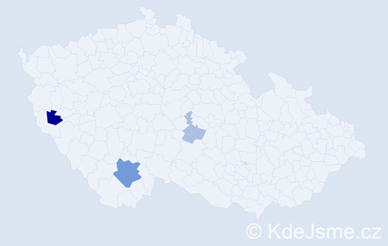 Příjmení: 'Bačiaková', počet výskytů 8 v celé ČR