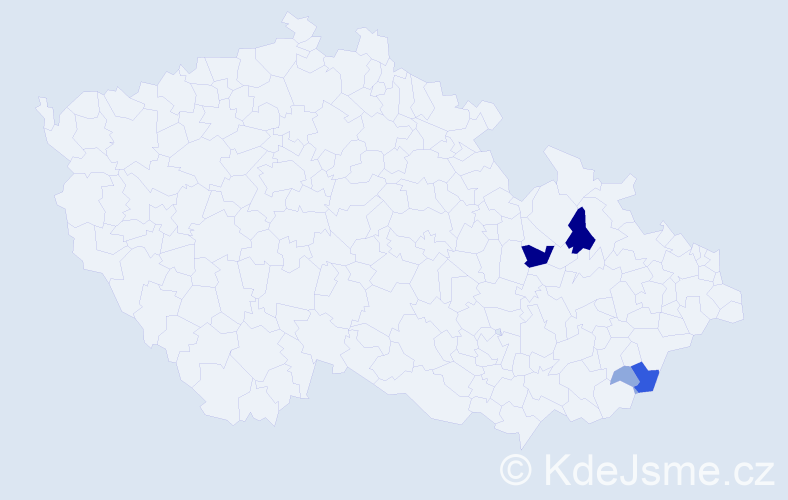 Příjmení: 'Pjajko', počet výskytů 14 v celé ČR