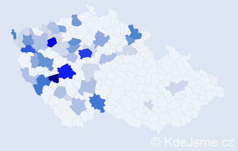 Příjmení: 'Troch', počet výskytů 163 v celé ČR