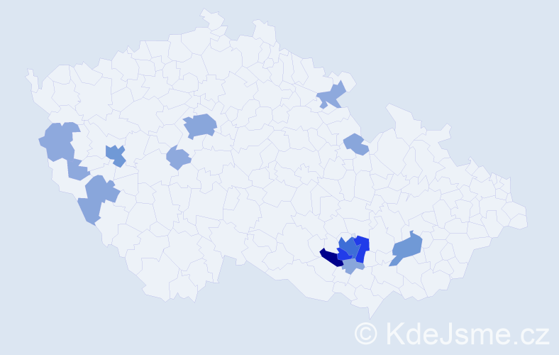 Příjmení: 'Talafant', počet výskytů 38 v celé ČR