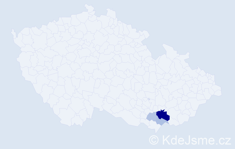 Příjmení: 'Grdinová', počet výskytů 16 v celé ČR