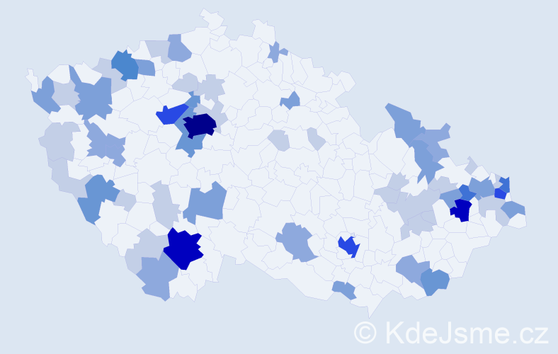 Příjmení: 'Ďuricová', počet výskytů 156 v celé ČR