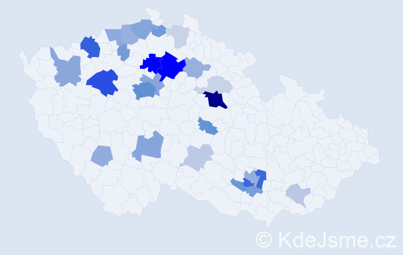 Příjmení: 'Ilkiv', počet výskytů 96 v celé ČR