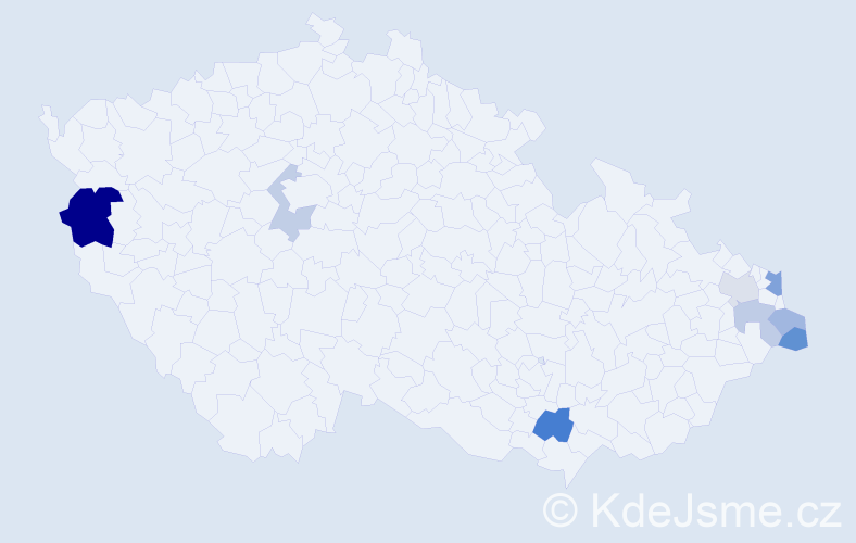 Příjmení: 'Hvizdošová', počet výskytů 13 v celé ČR