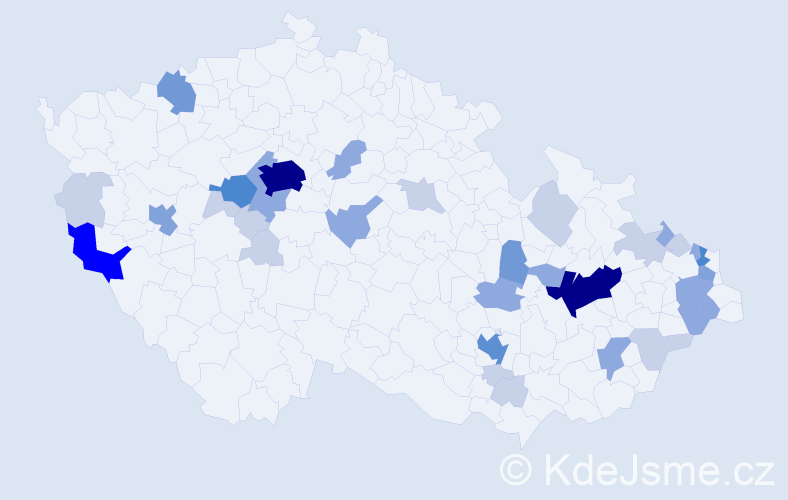 Příjmení: 'Šteffková', počet výskytů 95 v celé ČR