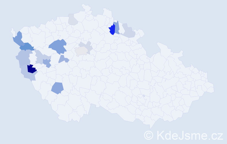 Příjmení: 'Regál', počet výskytů 33 v celé ČR