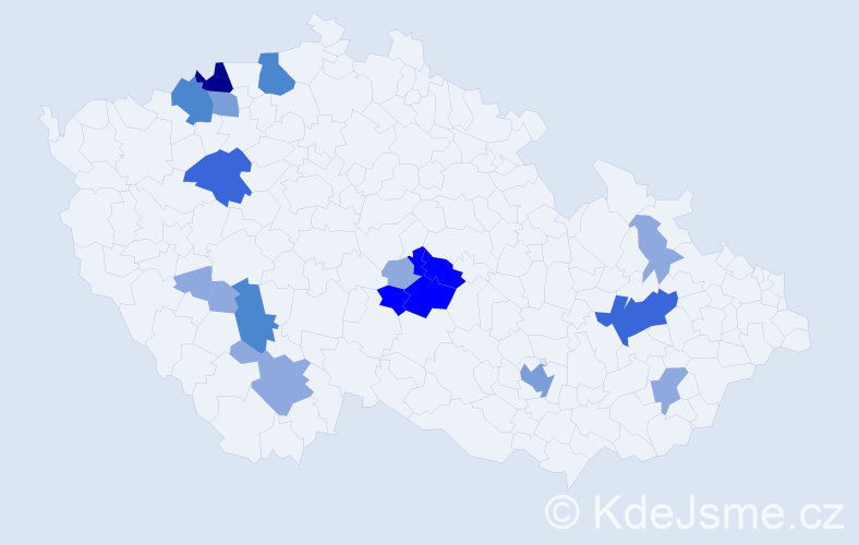 Příjmení: 'Krov', počet výskytů 50 v celé ČR