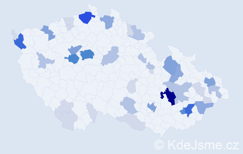 Příjmení: 'Salajová', počet výskytů 134 v celé ČR