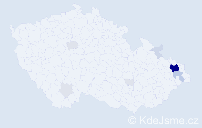 Příjmení: 'Mandoková', počet výskytů 37 v celé ČR